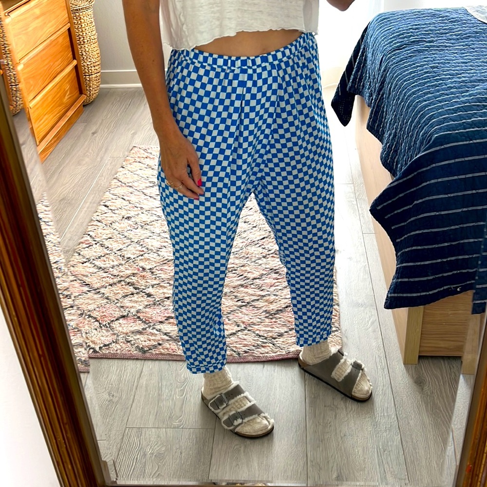 Fun checkered washable silk pants from AQC.